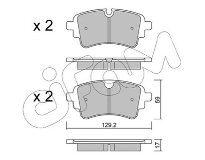 AUDI Колодки гальмівні A4 2.0 16-, A5 1.4 16-, VW CIFAM 822-1129-1