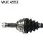 PEUGEOT піввісь лів. L=845,5 mm 25/24 зуб. 205 I 1.9 CTI 87-94, 309 II (3C, 3A) 1.6 89-93 SKF VKJC 4553 (фото 2)