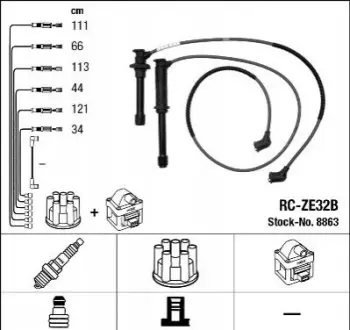 Комплект проводів запалювання NGK 8863