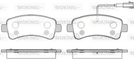 Колодки гальмівні дискові PSA Boxer Jumper Ducato 06>11>15>/задн (P14883.02 WOKING P1488302