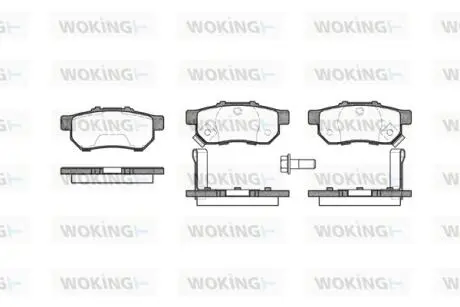 Колодки тормозные дисковые Honda Jazz 02> 08> 15> / Civic 91>01 / задн (P3333.52 WOKING P333352