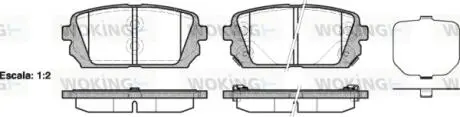 Колодки тормозные дисковые Hyundai ix35, Kia Carens III / задн (P12033.02) WOKIN WOKING P1203302