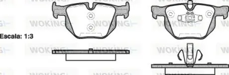 Колодки тормозные дисковые BMW 3e90 / задн (P2813.70) WOKING P281370