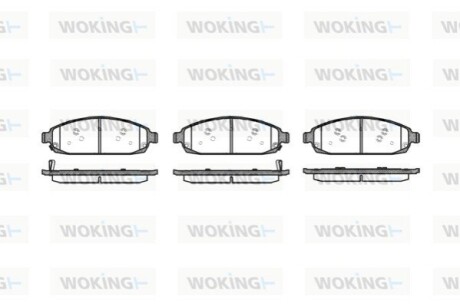 Колодки гальмівні дискові Jeep Grand Cherokee 05>10/перед (P10733.02) WOKING P1073302