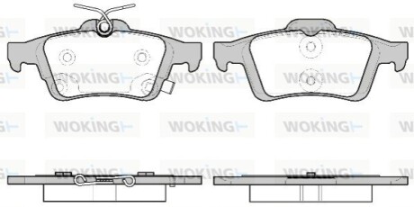 Колодки тормозные дисковые Ford Focus III / задн (P9423.11) WOKING P942311