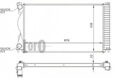 Радіатор охолодження Audi A6 2.0/2.0D 04-11 (680x435x23) Країна виробник Тайвань DEPO / LORO 003-017-0022