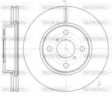 Диск тормозной Toyota Yaris 05> 11> / перед (кратно 2 шт.) WOKING D6116910
