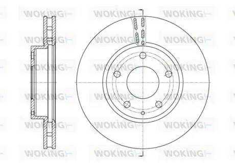 Диск гальмівний Mazda 3 1,5i 1,6i 13>18/перед (кратно 2 шт.) WOKING D6157310