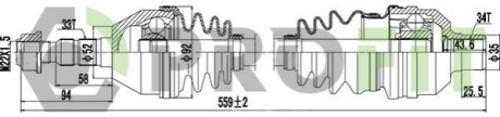 Піввісь PROFIT 2730-3114 (фото 1)