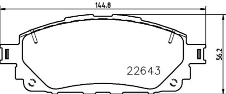 TOYOTA Гальмівні колодки HILUX VIII 2.4 D 4WD 15- HELLA 8DB 355 032-961