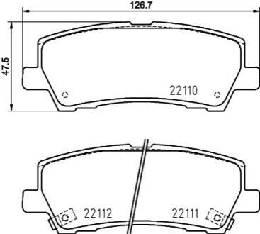 FORD USA гальмівні колодки задні MUSTANG 14- HELLA 8DB 355 036-441