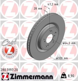 Гальмiвнi диски ZIMMERMANN 280.3197.20