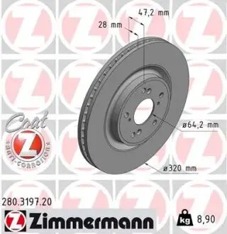 Гальмiвнi диски ZIMMERMANN 280.3197.20