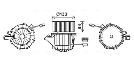 AVA VW Вентилятор салону Audi A4/5, Q5, Porsche Macan 08- AVA COOLING AI8394