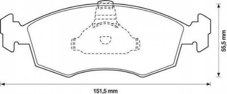 Тормозные колодки пер. FIAT Doblo 1,2-1,9JTD 01- Jurid 571974J (фото 1)