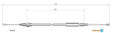 AUDI трос ручного гальма TT 98- 1610/1055 ADRIAUTO 03.0255