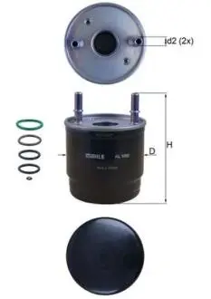 Фiльтр паливний MAHLE / KNECHT KL1002D