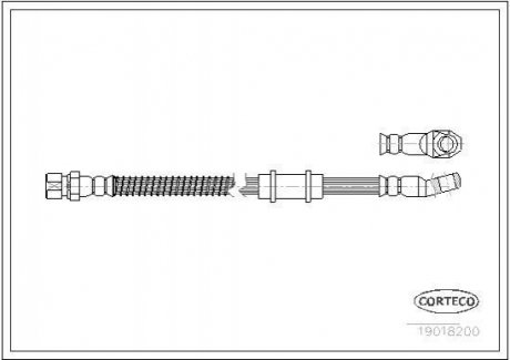 Шланг гальмівний ВАЗ 2121 передній (L=471 мм) CORTECO 19018200 (фото 1)