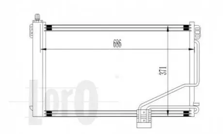 Радиатор кондиционера MB C-class (W203) 1.8-5.5 00-07 (M111-M113/M271) DEPO / LORO 054-016-0014