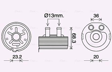 AVA NISSAN масляний радіатор Almera II, Navara, Primera, X-Trail 2.2dCi/2.5td 00- AVA COOLING DN3443