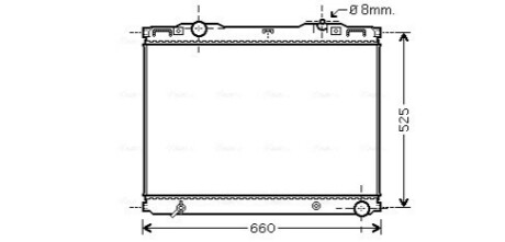 AVA KIA Радіатор охолодження SORENTO 2.5 CRDi 02-, SORENTO VAN 2.5 05- AVA COOLING KAA2133