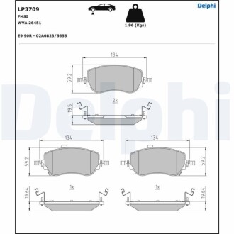 Гальмiвнi колодки дисковi Delphi LP3709