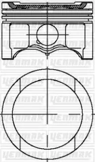 Поршень с кольцами і пальцем (размер отв. 81.01/STD) VW Caddy 1.6 Golf V/VI 1.6 (4ц.) (BFQ) Yenmak 31-04316-000