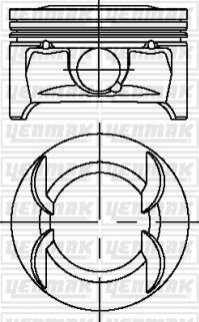 Поршень с кольцами і пальцем (размер отв. 79 / STD) OPEL ASTRA J 1.6 (4цл.) (A16XER) Yenmak 31-04231-000 (фото 1)