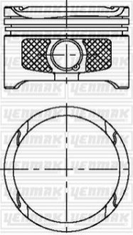 Поршень с кольцами і пальцем (размер отв. 76,51/STD) VW GOLF 1.6 16v (4цл.) (BCB) Yenmak 31-04315-000