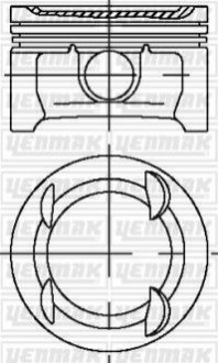 Поршень с кольцами і пальцем CHEVRALET Aveo 1.4 (размер отв. 73.4 / STD) (A14XER) Yenmak 31-03913-000 (фото 1)