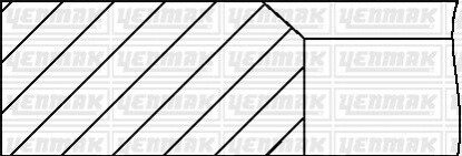 Комплект поршневих кілець (65,40/+0,40) (1,75/2,0/3,947) FIAT Uno/Panda 0,9 83- Yenmak 91-09390-040