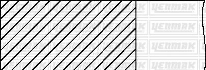 Комплект поршневих кілець SKODA OCTAVIA 1.6 (75 кс) (77.01/0,5) (1.2/1.5/2.5) Yenmak 91-09302-050 (фото 1)