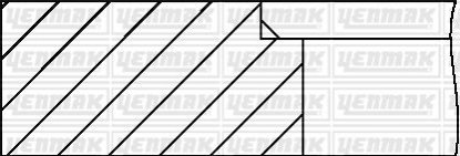 Комплект поршневих кілець FIAT Scudo 1.6i -00 (86.8/0.4) (1.5/1.75/3) Yenmak 91-09395-040