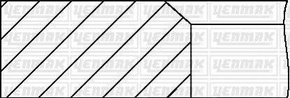 Комплект поршневих кілець FIAT Punto 1.2 (70.8/STD) (1.2/1.2/2.5) Yenmak 91-09285-000