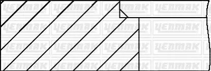 Комплект поршневих кілець VW LT 2.5TDI (81.01/STD) (2.5/2/3) Yenmak 91-09318-000
