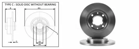 Диск гальмівний перед. Peugeot 206 1.4 07- APLUS 61352AP