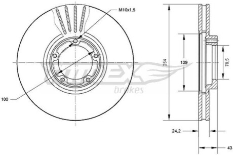 Гальмiвнi диски Ford Transit 91-00 TOMEX 7087