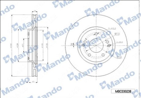 Диск гальмівний MANDO MBC030238