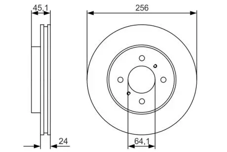 Диск гальм. передн. MITSUBISHI LANVER 1.8 -03 BOSCH 0986479R51