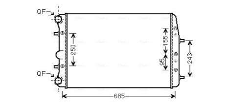 Радиатор, Система охлаждения двигателя AVA COOLING VNA2374