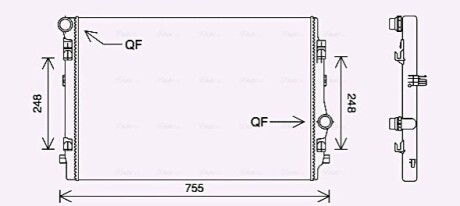 Радиатор, Система охлаждения двигателя AVA COOLING VN2398