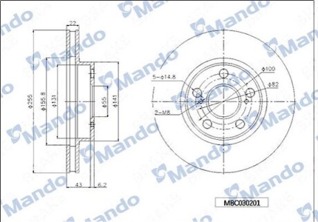 Диск тормозной MANDO MBC030201