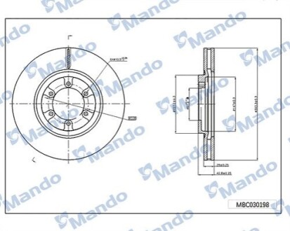 Диск тормозной MANDO MBC030198