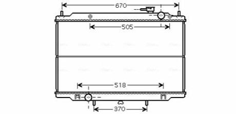 Радіатор охолодження NISSAN PICKUP D22-NP300 98+ (AVA) AVA COOLING DN2266 (фото 1)