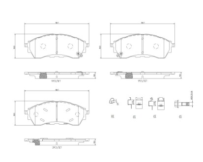 Тормозные колодки дисковые BREMBO P24 225