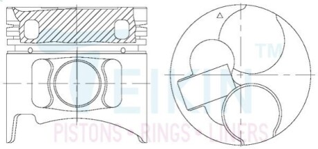 Поршні стандарт (STD) (к-кт на мотор) Mitsubishi 2.8TD 4M40T Alfin Gallery TEIKIN 43232AGSTD