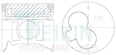 Поршні стандарт (STD) (к-кт на мотор) ISUZU 3.1 L 4JG2-T Alfin Gallery TEIKIN 39608AGSTD