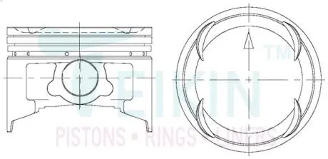 Поршні ремонт (+0.50 мм) (к-кт на мотор) Mitsubishi 3000GT 6G72T TEIKIN 43235050