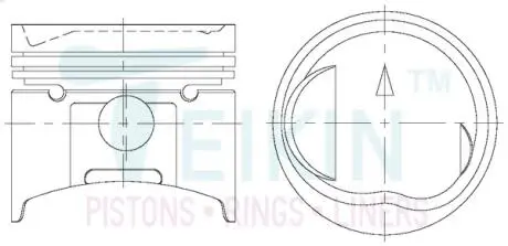 Фото поршні ремонт (+1.00 мм) (к-кт на мотор) Mitsubishi 1,6L 4G32-M TEIKIN 43221100 Поршні ремонт (+1.00 мм) (к-кт на мотор) Mitsubishi 1,6L 4G32-M TEIKIN 43221100
