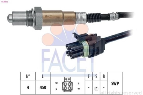 Датчик кисню (лямбда-зонд) 2108 -2123 (0258005247) FACET 10.8232